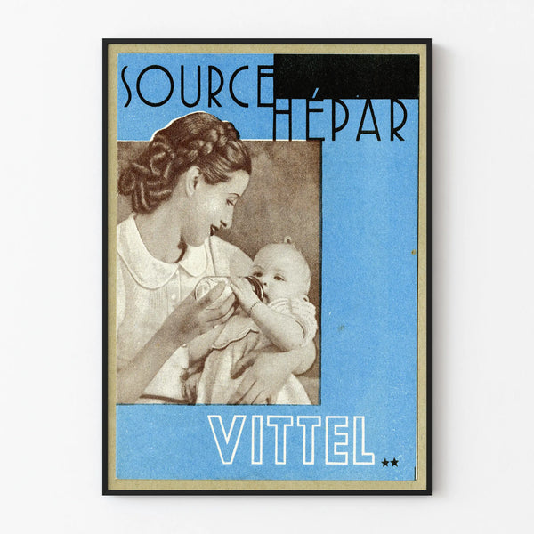 Vintage poster Source Hépar Vittel retro wall decoration