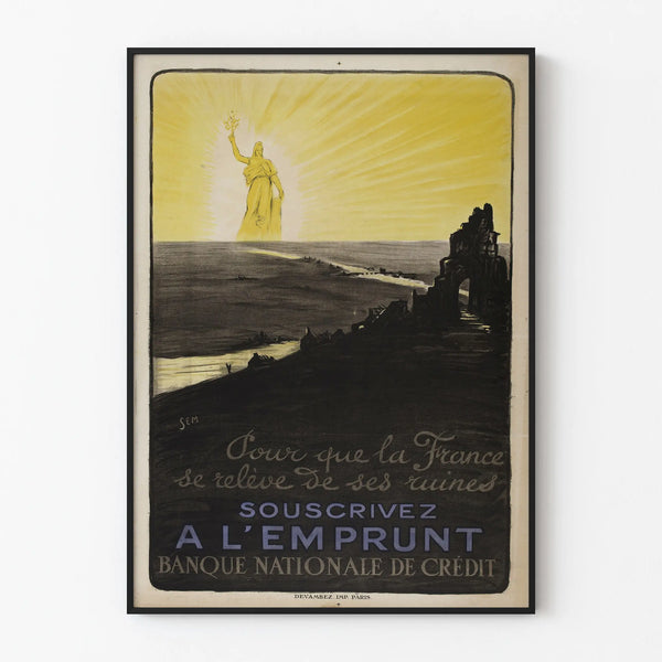 Vintage poster of the National Credit Bank - Subscribe to the loan
