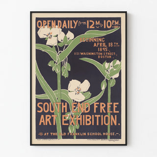 South End Art Exhibition Poster - Vintage Art Print 1895