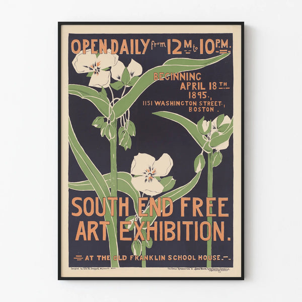 South End Art Exhibition Poster - Vintage Art Print 1895