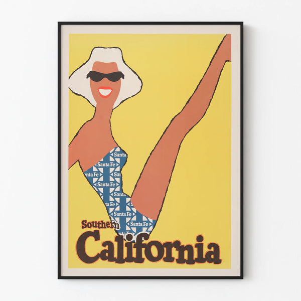 Vintage Southern California Santa Fe Poster for Wall Decoration