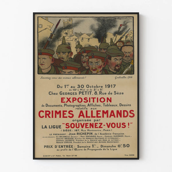Historical Exhibition Poster German Crimes 1917