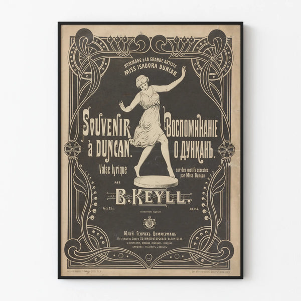 Vintage poster Souvenir to Duncan in tribute to Isadora Duncan