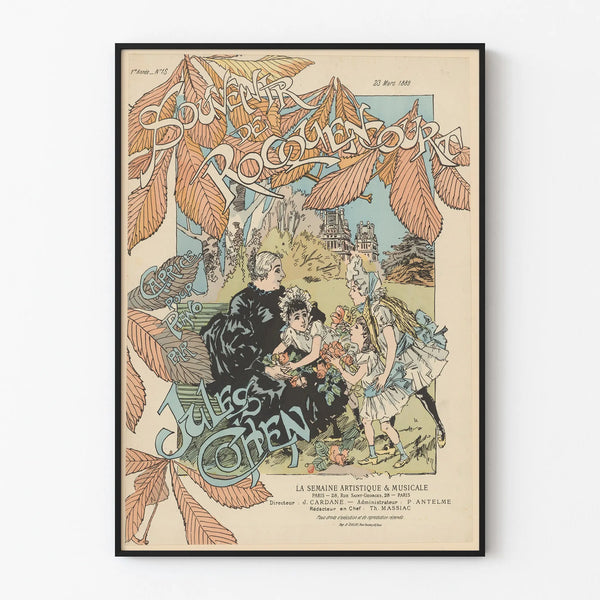 Vintage Wall Decoration Poster Souvenir of Rocquencourt by Jules Cohen