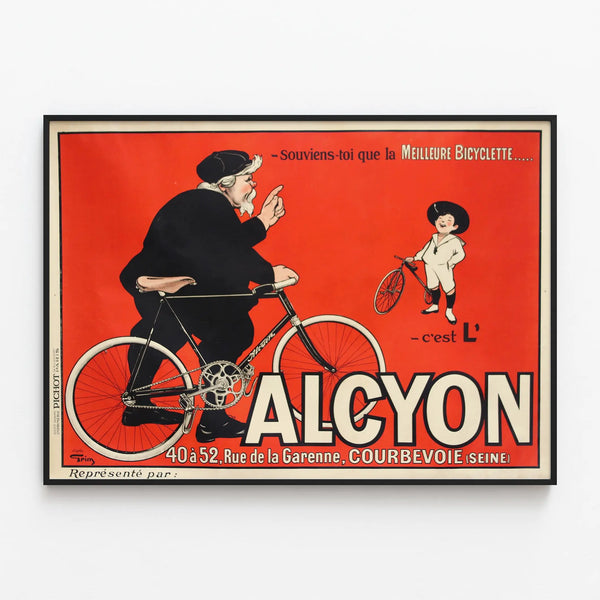 Vintage Alcyon advertising poster - Retro wall decoration — framed artwork on a wall