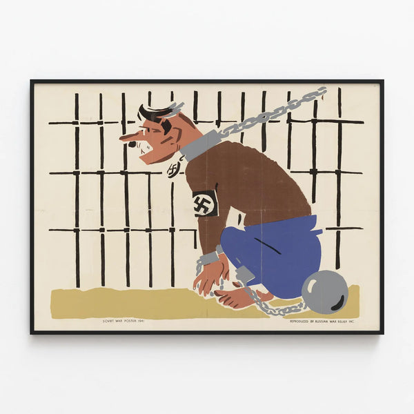 Soviet War Poster 1941 - Historical Propaganda Poster — framed artwork on a wall