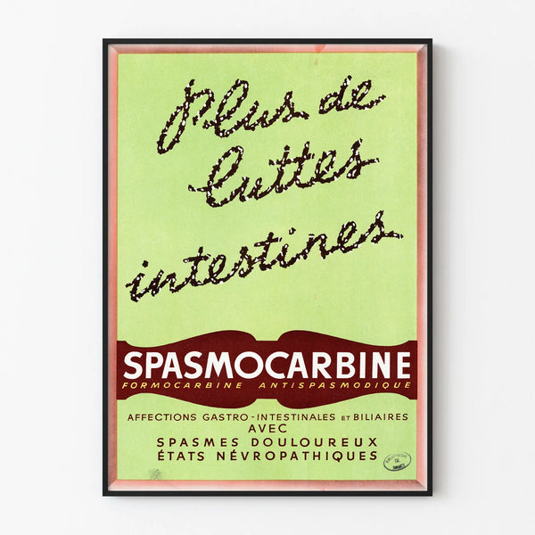 Vintage advertising poster SPASMOCARBINE - Medical wall decoration
