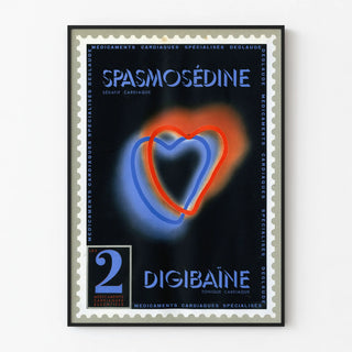 Vintage poster of heart medications Spasmosedine and Digibaïne