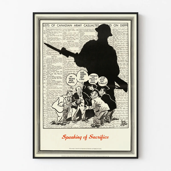 Vintage Poster Speaking of Sacrifice - Historic and Thought-Provoking Wall Decoration
