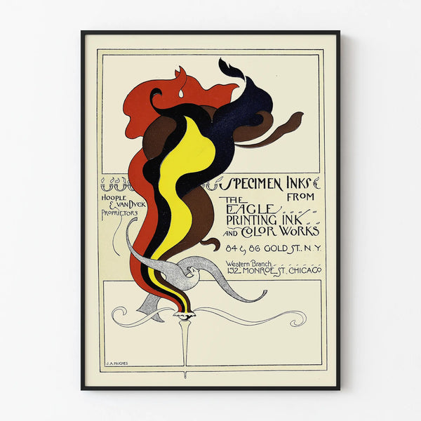 Vintage poster with colored ink Eagle Printing Ink