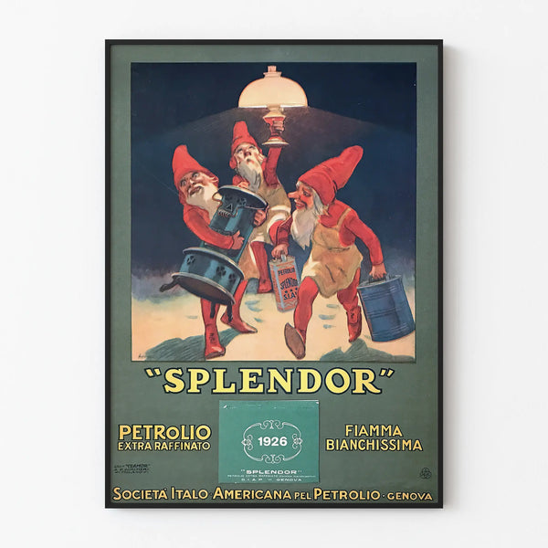 Vintage Poster Splendor Petroleum Extra Refined - Retro Wall Decoration