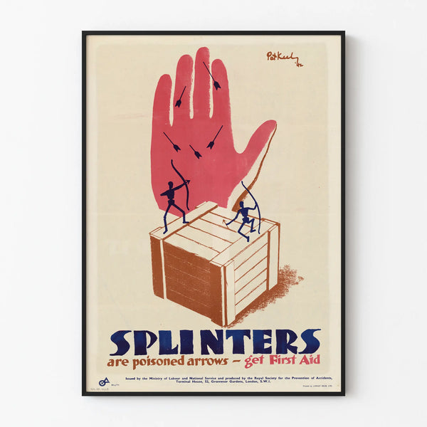 Vintage Poster Safety at Work - First Aid for Splinters