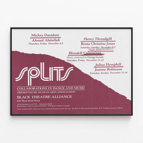 Decorative Poster Splits - Dance and Music Collaborations — framed artwork on a wall