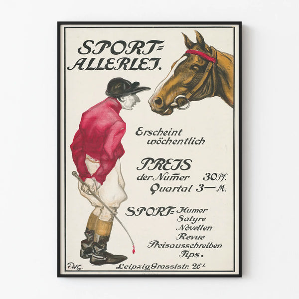 Vintage Sport-Allerlei Poster with Jockey and Horse