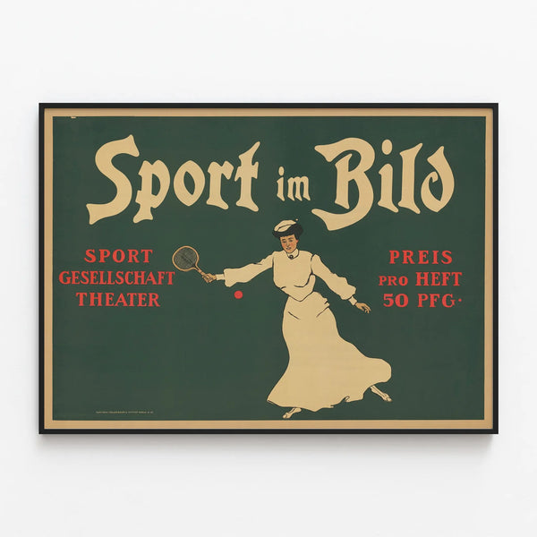 Vintage Sport im Bild Poster - Sporty and Artistic Wall Decoration — framed artwork on a wall