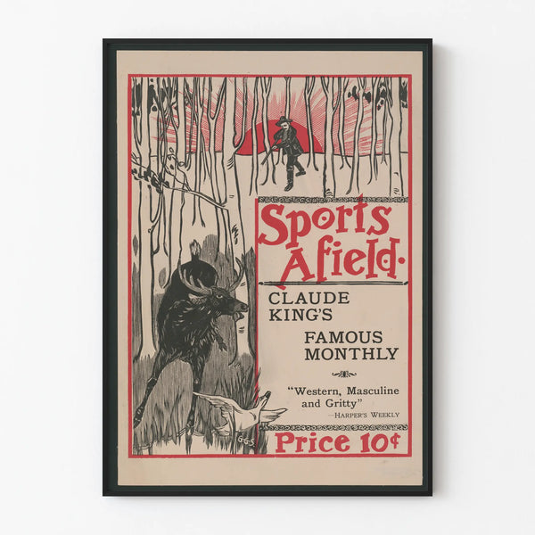 Vintage Sports Afield Poster for Wall Decoration