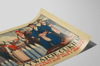 Vintage promotional poster on sugar consumption — artwork view