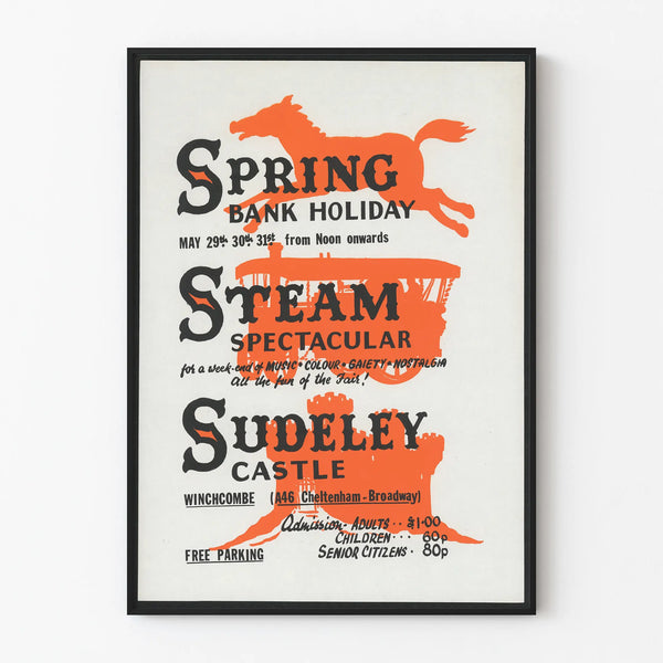 Vintage poster for the Spring Bank Holiday Steam Spectacular at Sudeley Castle