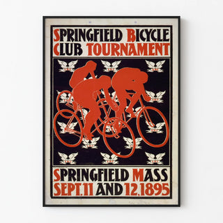 Vintage poster of the Springfield Bicycle Club cycling tournament 1895