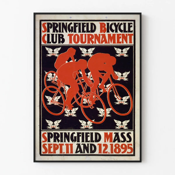 Vintage poster of the Springfield Bicycle Club cycling tournament 1895
