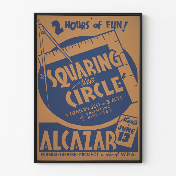 Vintage Poster Squaring the Circle Wall Decoration Theater
