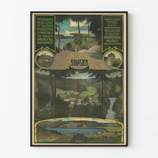 Vintage Poster of Motorwagen Gesellschaft St. Blasien Black Forest