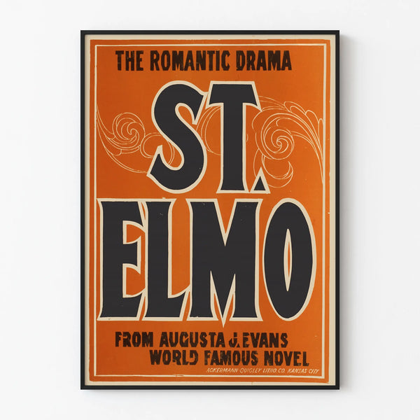 Vintage poster St Elmo The Romantic Drama wall decoration