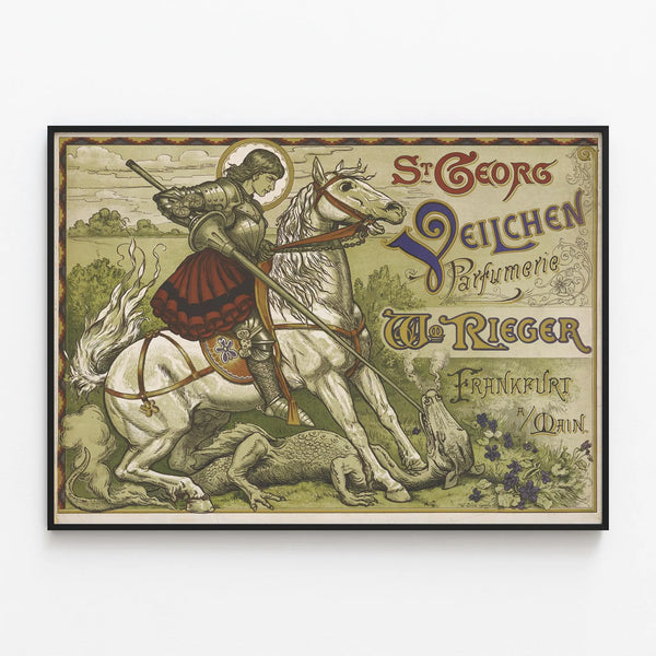 Vintage Poster St Georg Violet Perfumery — framed artwork on a wall