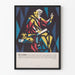 Decorative poster of St. Luke with geometric design