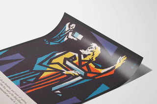 Decorative poster of St. Matthew in a classic geometric style