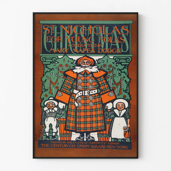 Vintage Saint Nicholas wall decoration poster for children