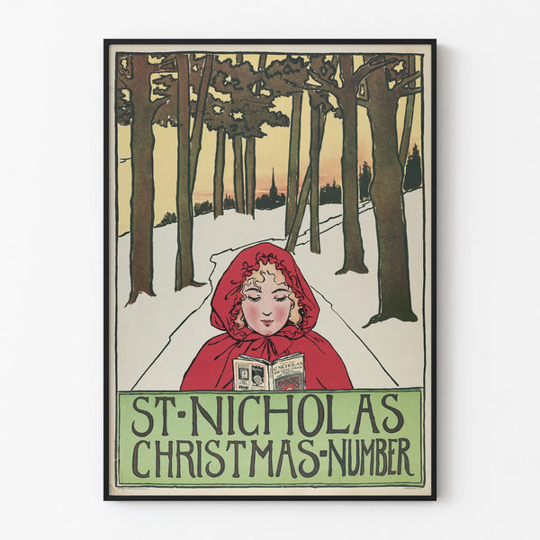 Vintage St Nicholas Poster for Christmas Wall Decoration