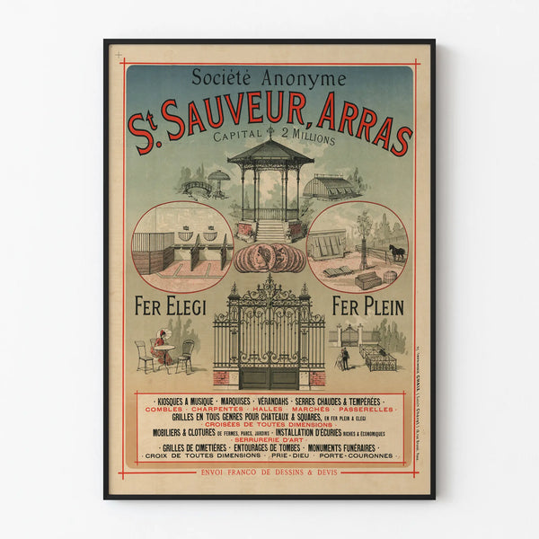 Vintage poster Société Anonyme St Sauveur Arras wall decoration