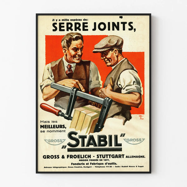 Vintage Poster of Clamps Stabil Gross & Froelich