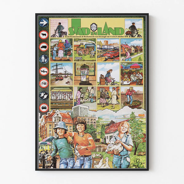 Vintage Poster of Children in Town and Countryside 1978