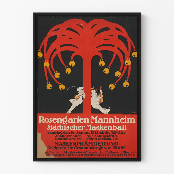 Art Deco Poster Rosengarten Mannheim Masquerade Ball 1913