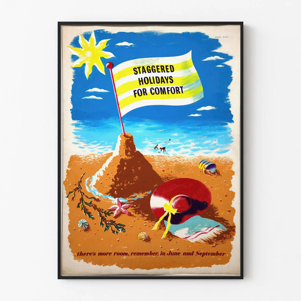 Vintage Poster for Unconventional Holidays, Beach and Comfort