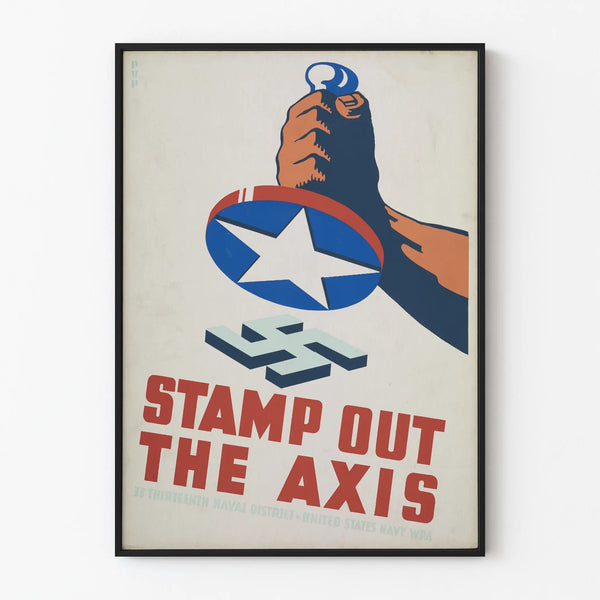 Vintage Military Propaganda Poster Stamp Out The Axis