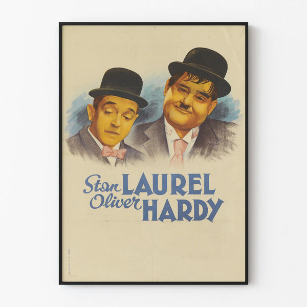 Vintage poster of Stan Laurel and Oliver Hardy for wall decoration