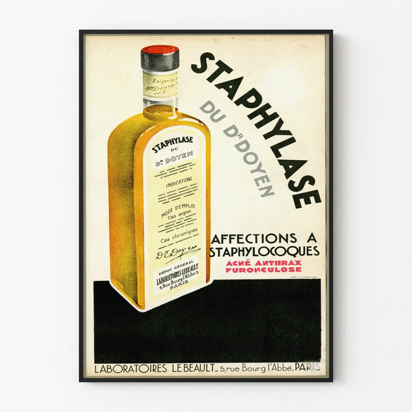Vintage advertising poster for Staphylase by Dr. Doyen - Medical wall decoration