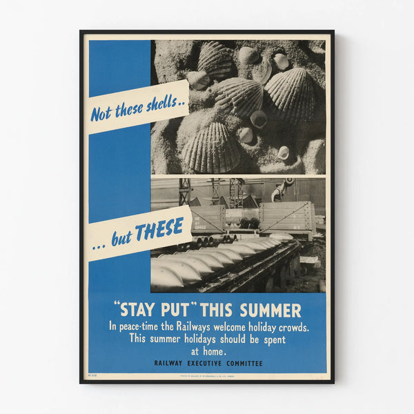 Vintage poster 'Stay at home this summer' - Railway campaign