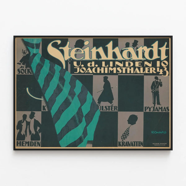 Vintage Steinhardt poster masculine fashion wall decoration — framed artwork on a wall