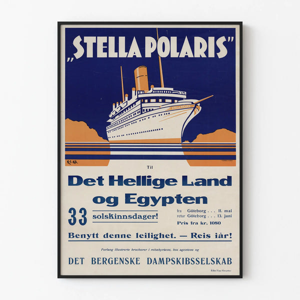 Vintage Poster Stella Polaris - Cruise to Egypt and the Holy Land