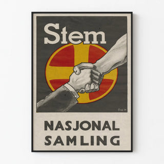 Vintage Poster Stem Nasjonal Samling Main Serrée