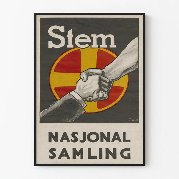 Vintage Poster Stem Nasjonal Samling Main Serrée