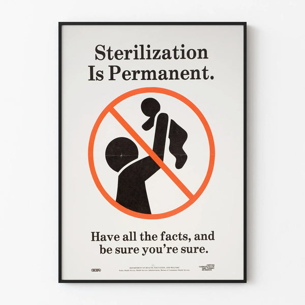 Vintage poster on permanent sterilization and family planning