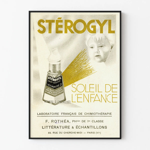 Vintage poster Stérogyl Vitamin D wall decoration