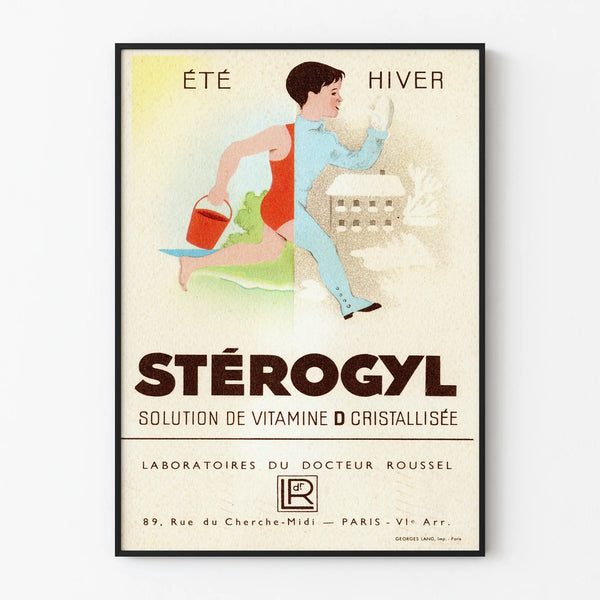 Vintage poster Stérogyl Vitamin D summer/winter