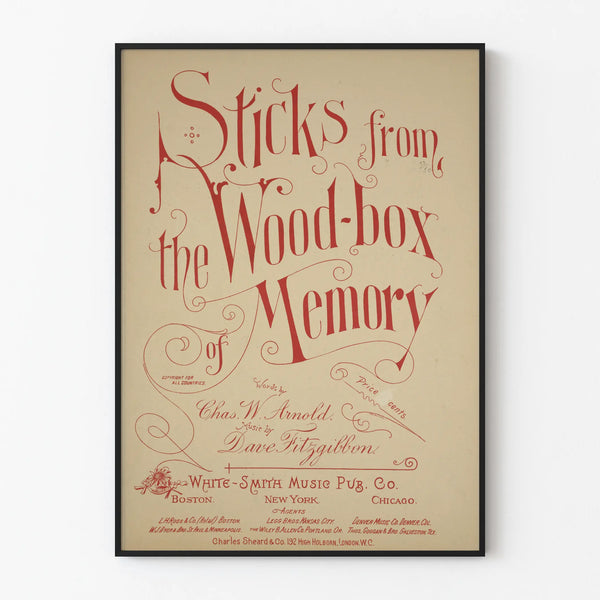 Vintage Poster Sticks from the Wood-box Memory - Typographic Wall Decoration