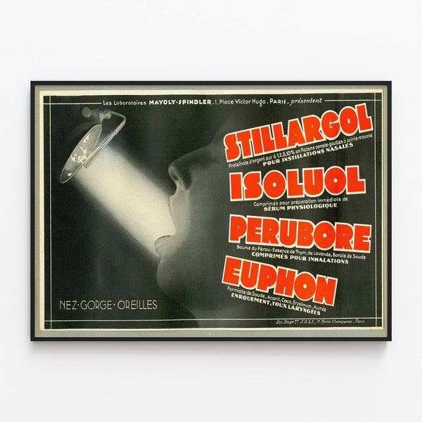Vintage Stillargol advertising poster - Retro medical wall decoration — framed artwork on a wall